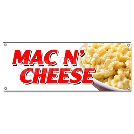 SIGNMISSION MAC N CHEESE BANNER SIGN macaroni and cheese baked hot creamy american B-Mac N Cheese